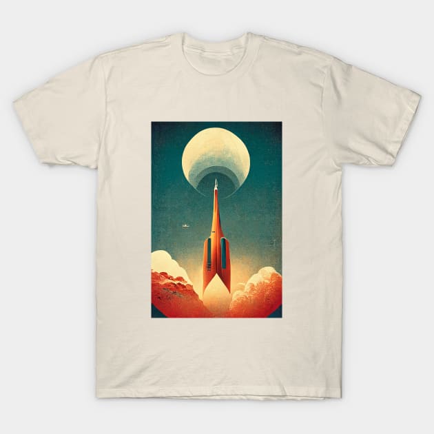Rocket Launch Retro T-Shirt by Retro Travel Design